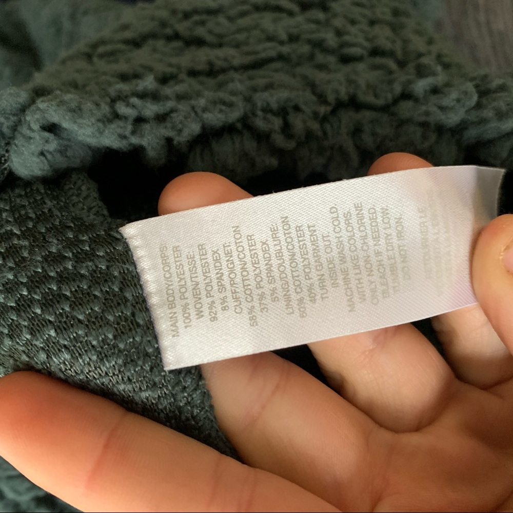 Zella dark green Sherpa fleece pullover hoodie - Picture 4 of 5